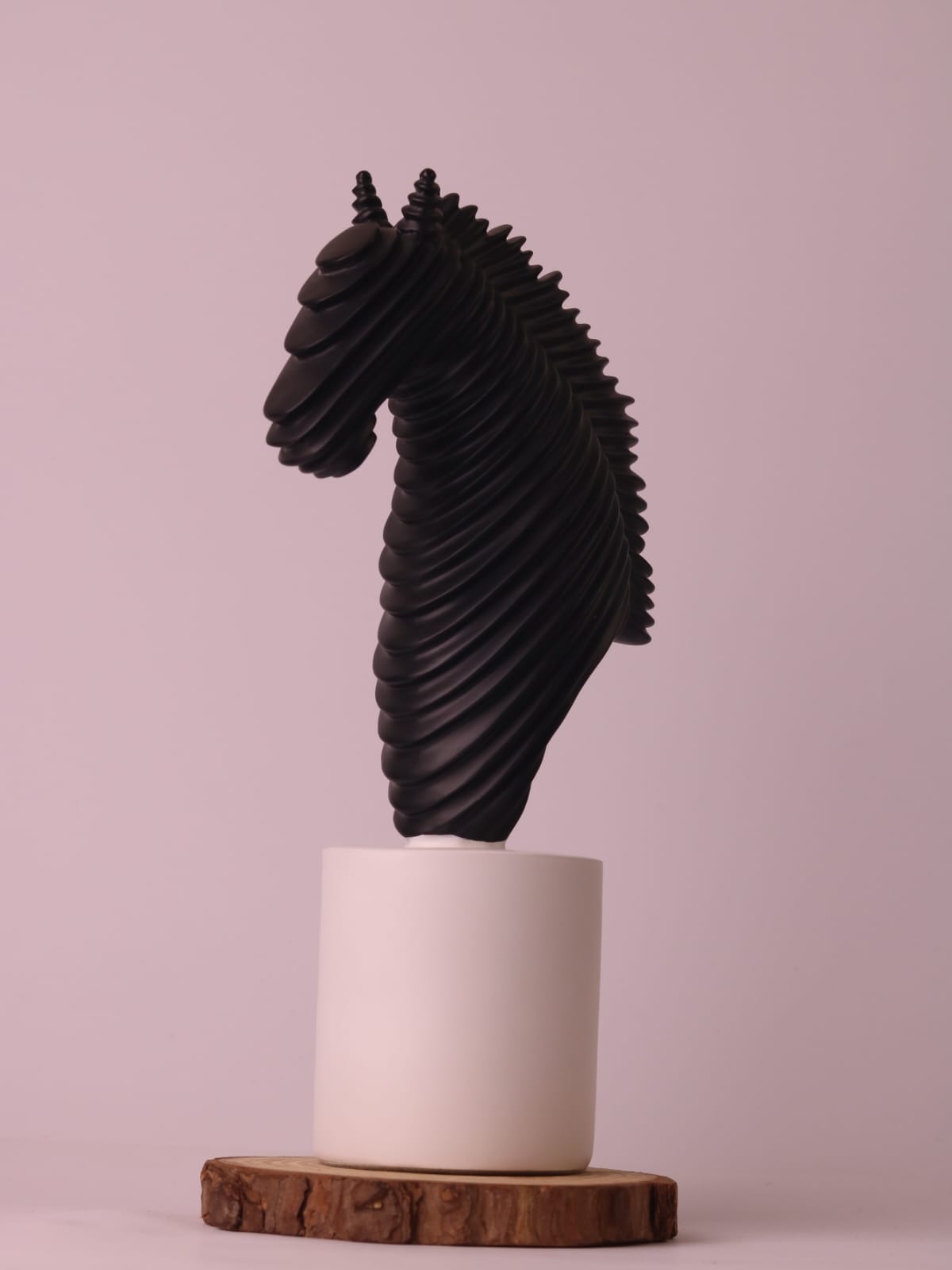 Abstract Striped Horse Head Statue