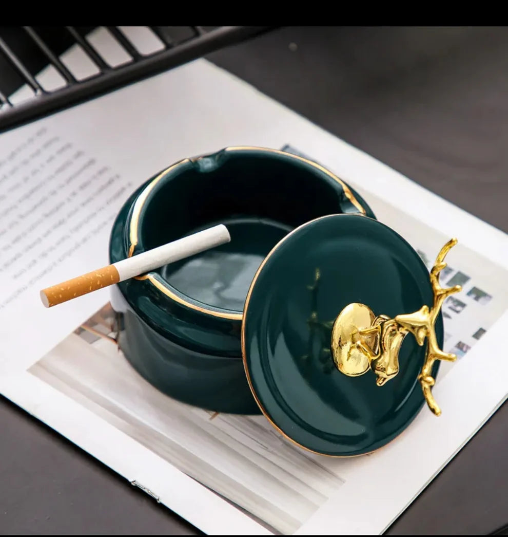 Ceramic Ashtray with Lid